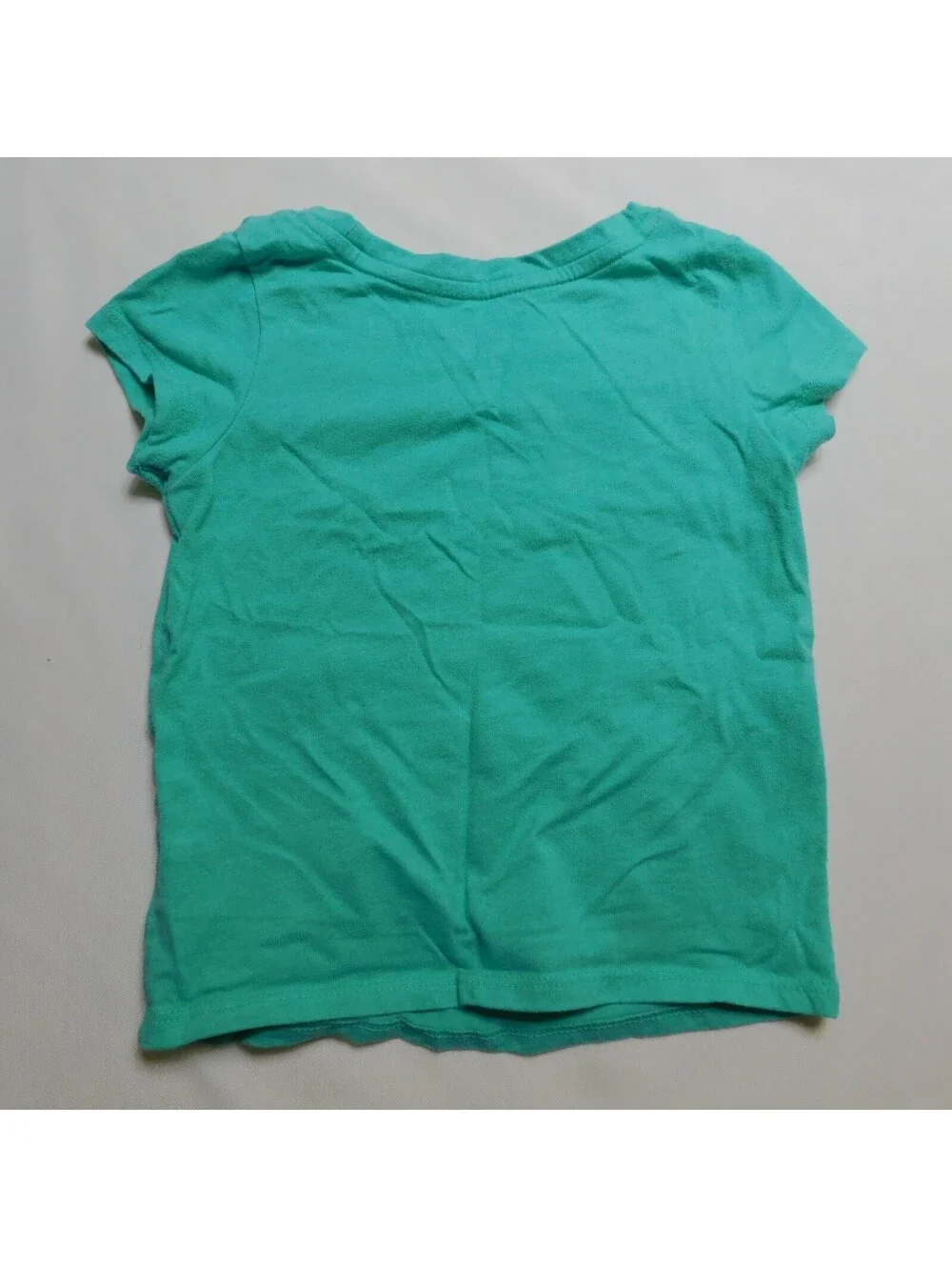 Cat & Jack Toddler Girls Teal Green Llama T Shirt Size 2T Rainbow Metallic Tee